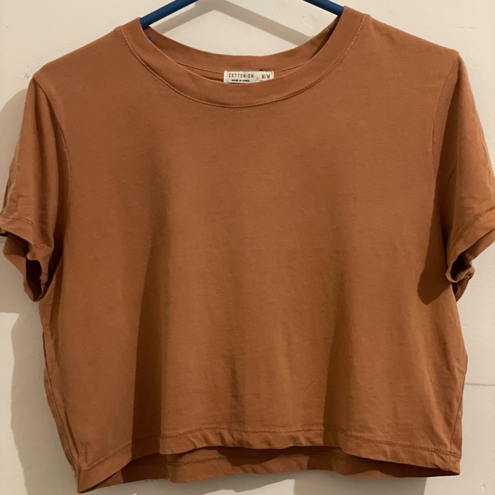 brown cotton on crop top | size medium